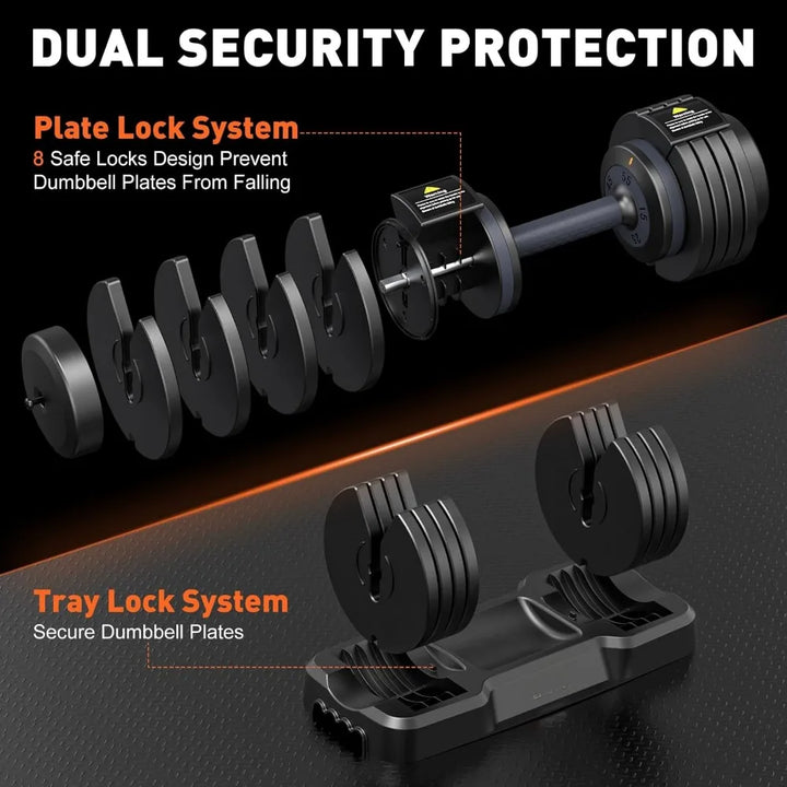 Home Gym Equipment 5 in1 Quickly Adjustable dumbbell set