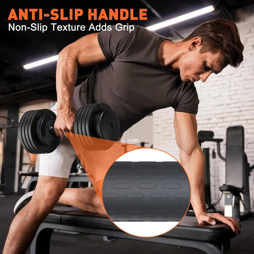 Home Gym Equipment 5 in1 Quickly Adjustable dumbbell set