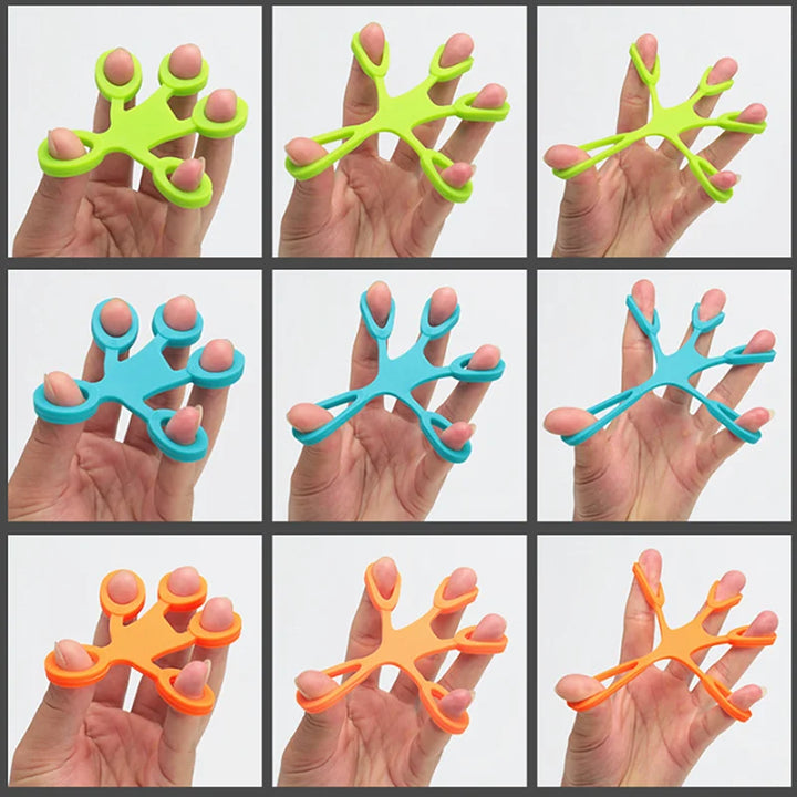 Finger Grip Silicone Ring Exerciser Antistress Resistance Band Fitness Stretcher 3 Levels Finger Sensory Toy for Autism ADHD