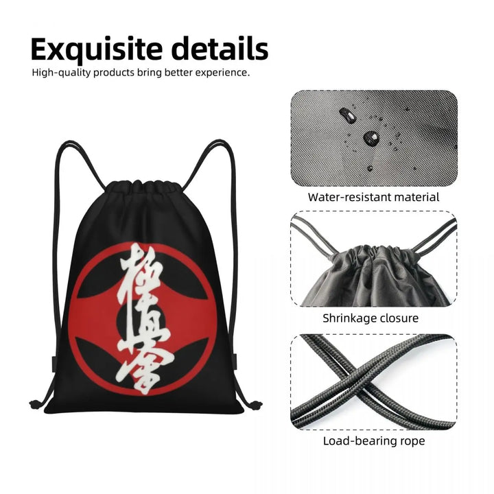 Kyokushin Karate Logo Drawstring Backpack