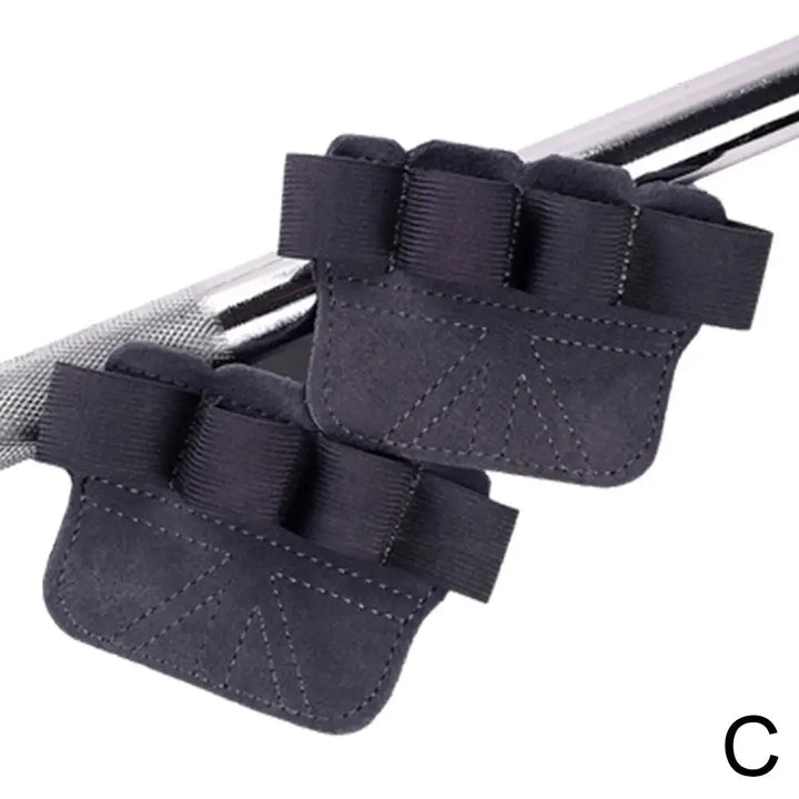 Cowhide Gym Gloves Grips Anti-Skid Weight Power