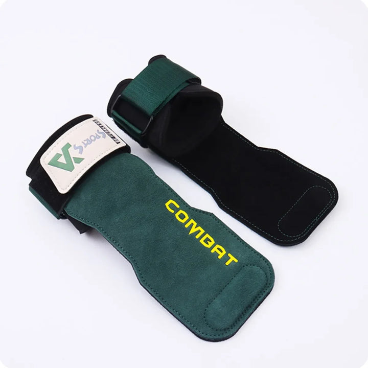 1Pair Pads Professional Cowhide Gym Gloves Grips