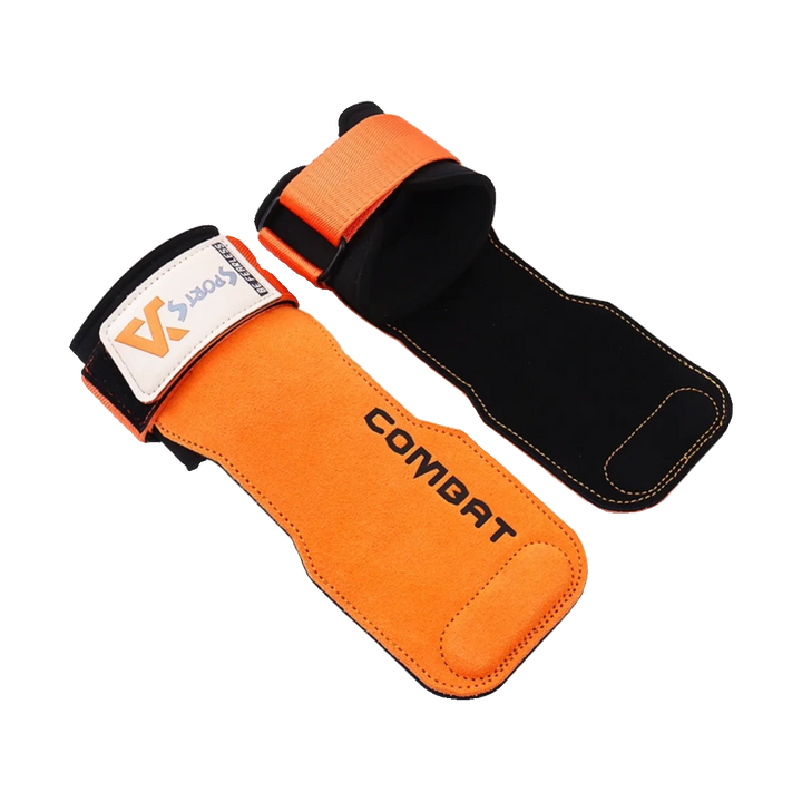 1Pair Pads Professional Cowhide Gym Gloves Grips