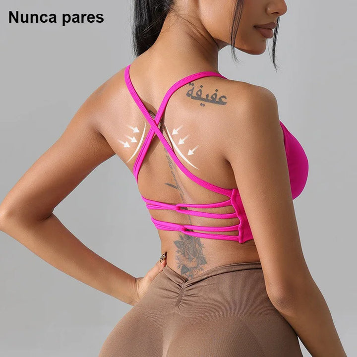 Sports Bra Cross Back Gym Top Women Yoga Clothes