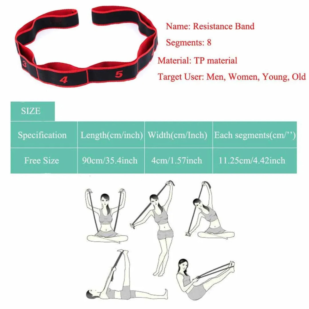 Yoga Pull Strap Belt Girl Elastic Latin Dance Stretching Band Loop