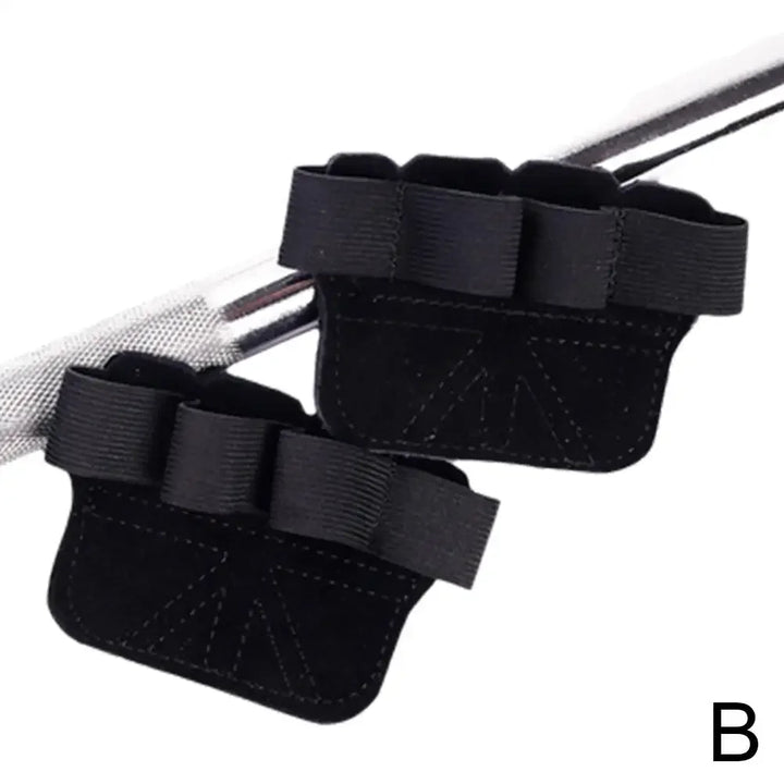 Cowhide Gym Gloves Grips Anti-Skid Weight Power