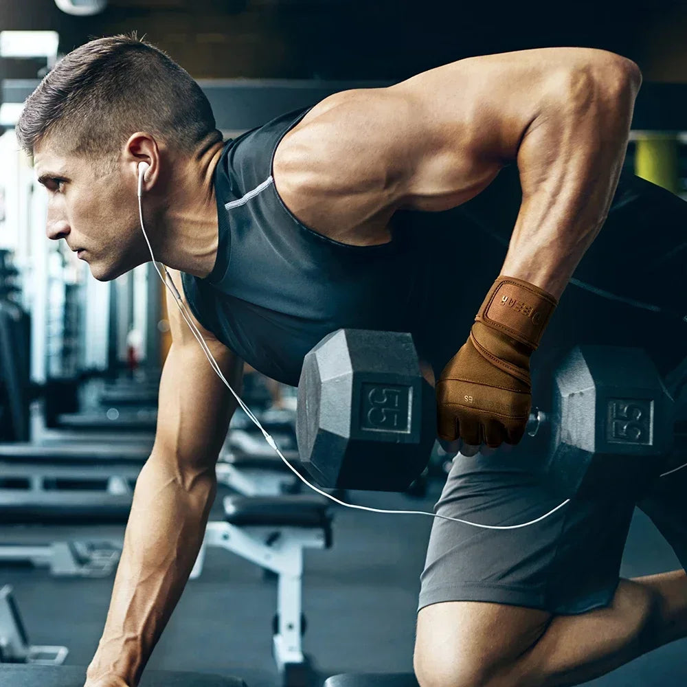NEW Half Finger Gym Gloves Weightlifting Dumbbell