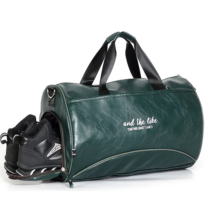 Luxury Soft Leather Men Travel Bag Sport Fitness Gym Bag