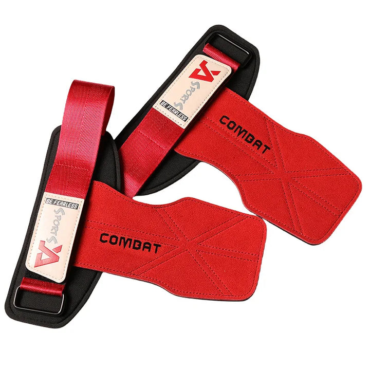 1Pair Pads Professional Cowhide Gym Gloves Grips