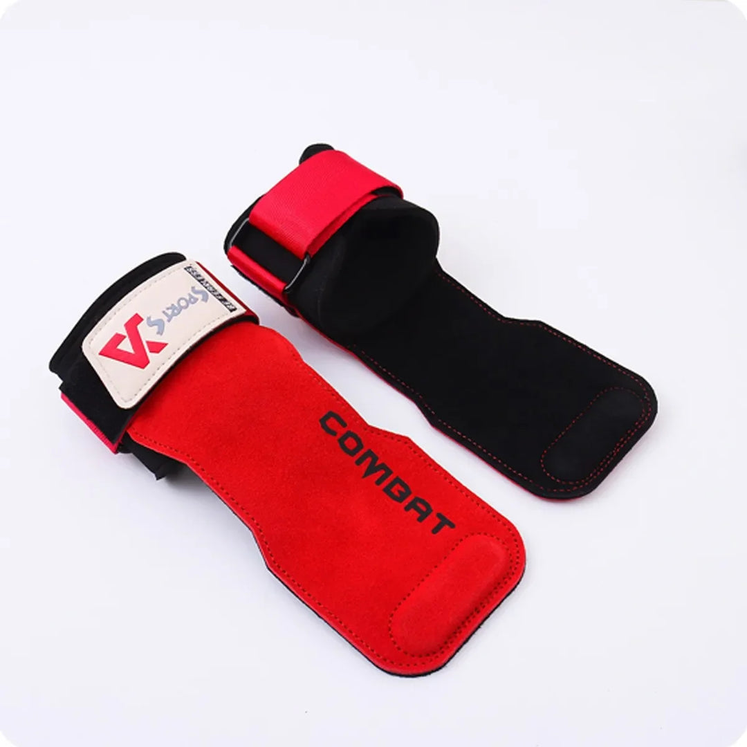1Pair Pads Professional Cowhide Gym Gloves Grips