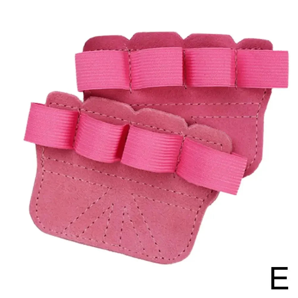 Cowhide Gym Gloves Grips Anti-Skid Weight Power