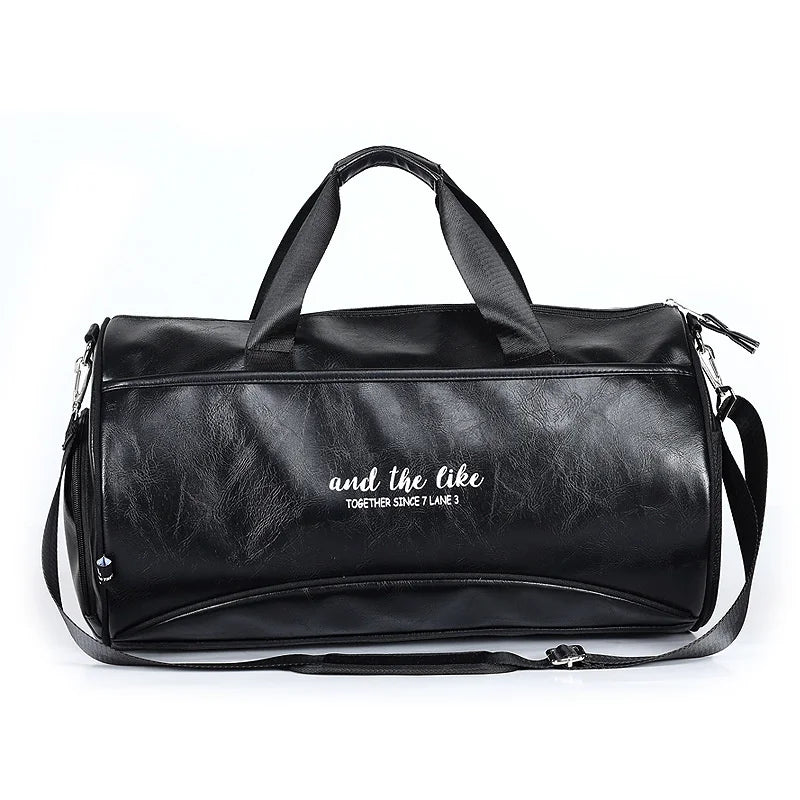 Luxury Soft Leather Men Travel Bag Sport Fitness Gym Bag