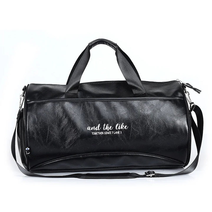Luxury Soft Leather Men Travel Bag Sport Fitness Gym Bag