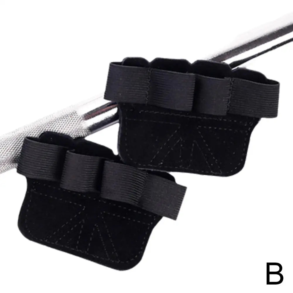 Cowhide Gym Gloves Grips Anti-Skid Weight Power