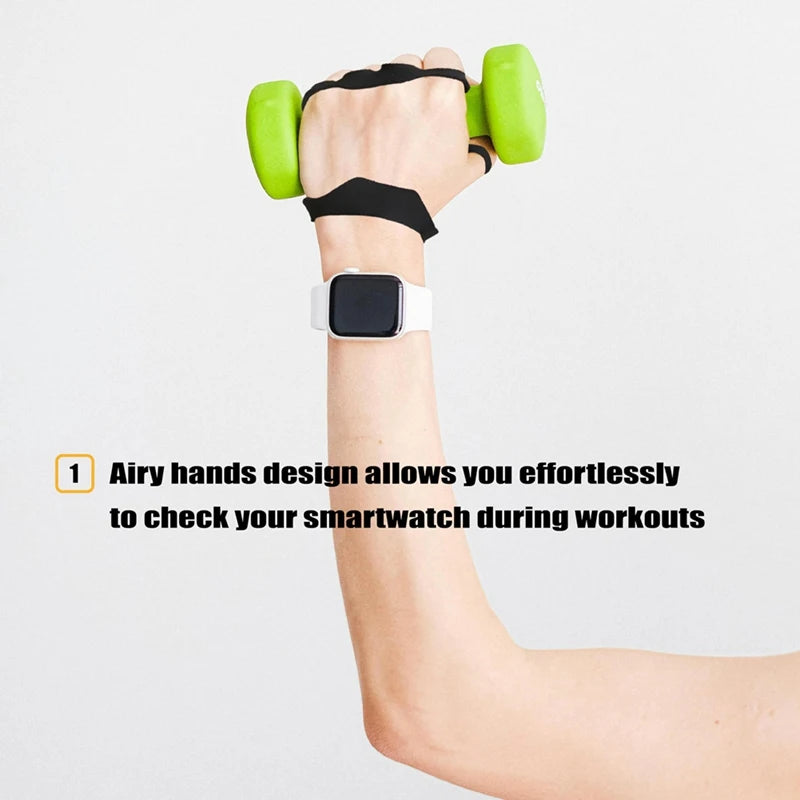 Fingerless Gym Fitness Gloves Breathable Exercise Sports Gloves For Women & Men Ventilated Hand Grip Lifting