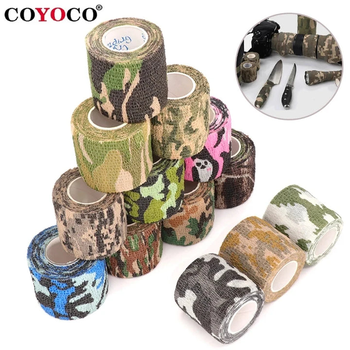Camouflage Sport Elastic Wrap Tape 2.5cm Gun Hunt
