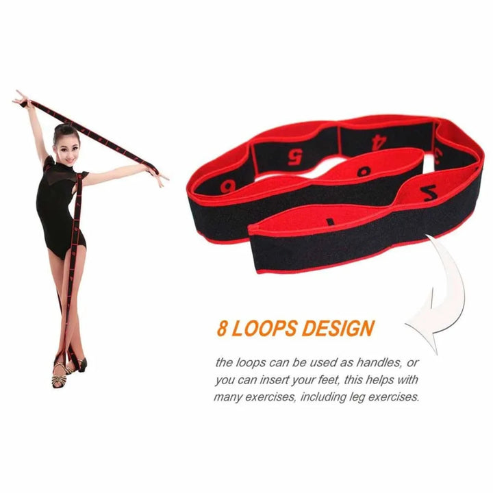 Yoga Pull Strap Belt Girl Elastic Latin Dance Stretching Band Loop