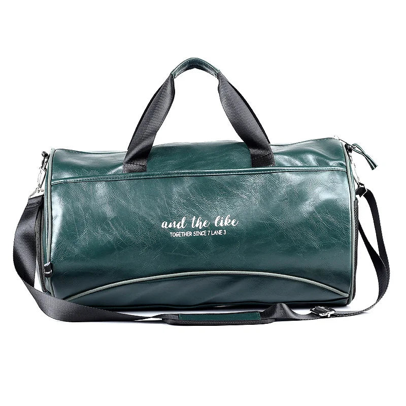 Luxury Soft Leather Men Travel Bag Sport Fitness Gym Bag